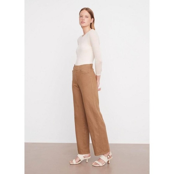 Vince High-Waist Washed Casual Pant Regular Fit Tapenade Women's Size 8 NWT - Picture 4 of 12